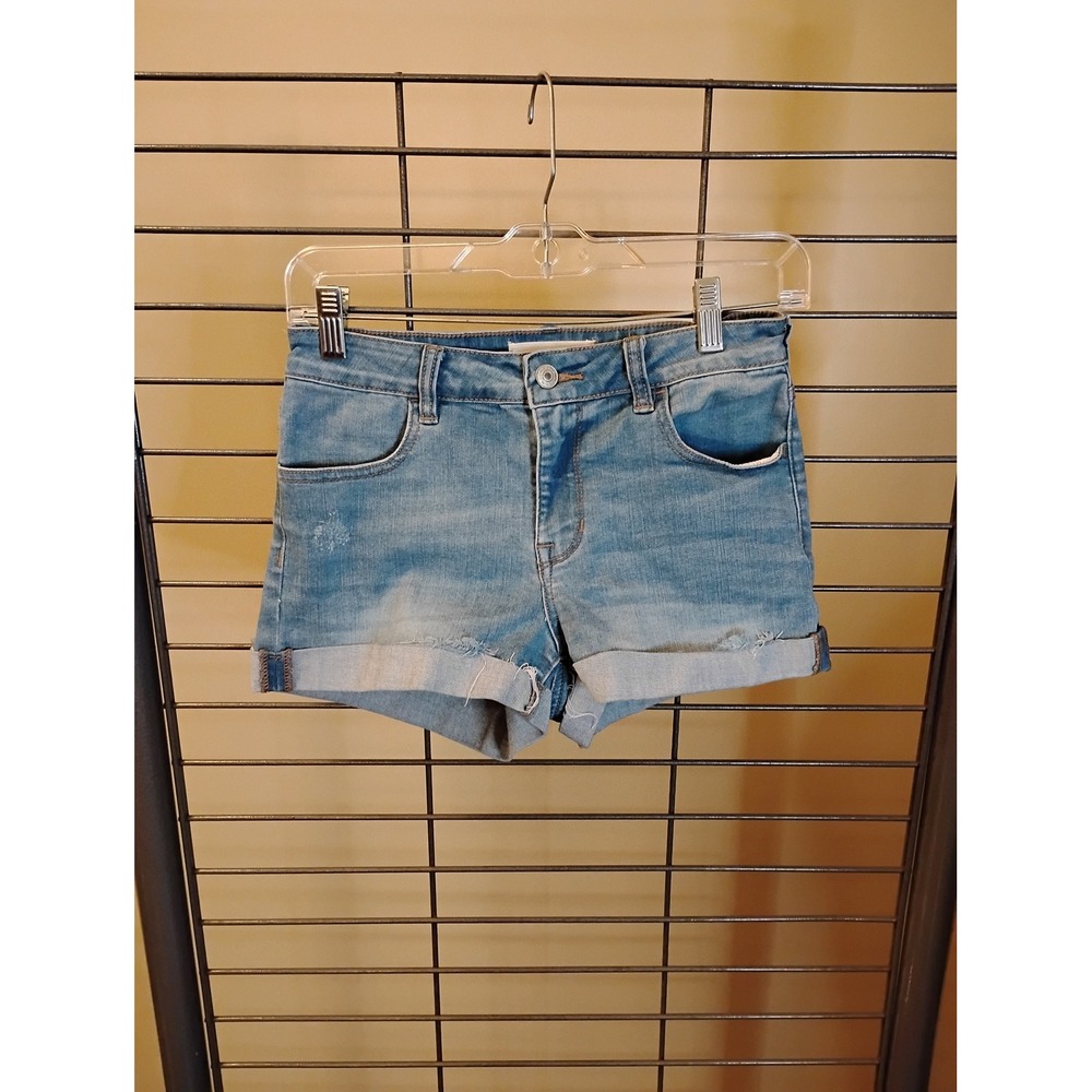 PacSun‎ Super Stretch Shortie Light Wash Cuffed Denim Jean Shorts Size 27